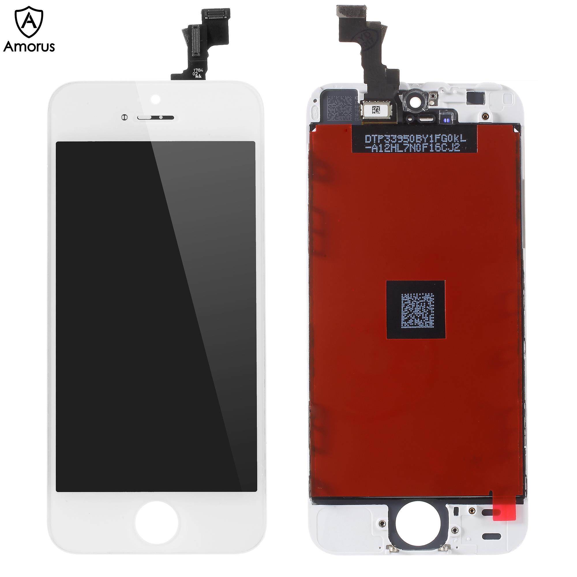 Amorus White for iPhone 5s / iPhone SE LCD Assembly ( LCD Screen + Camera Holder + Earpiece Mesh + Sensor IC Holder) & (High quality Flex Cable + Touch Screen + Glass Lens + Digitizer Frame)