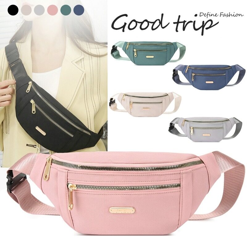 laamei Women Waist Bag Fashion Korean Lady Chest Bag Fanny Pack Multi-Function Large Mobile Phone Bag Money Belt Bag